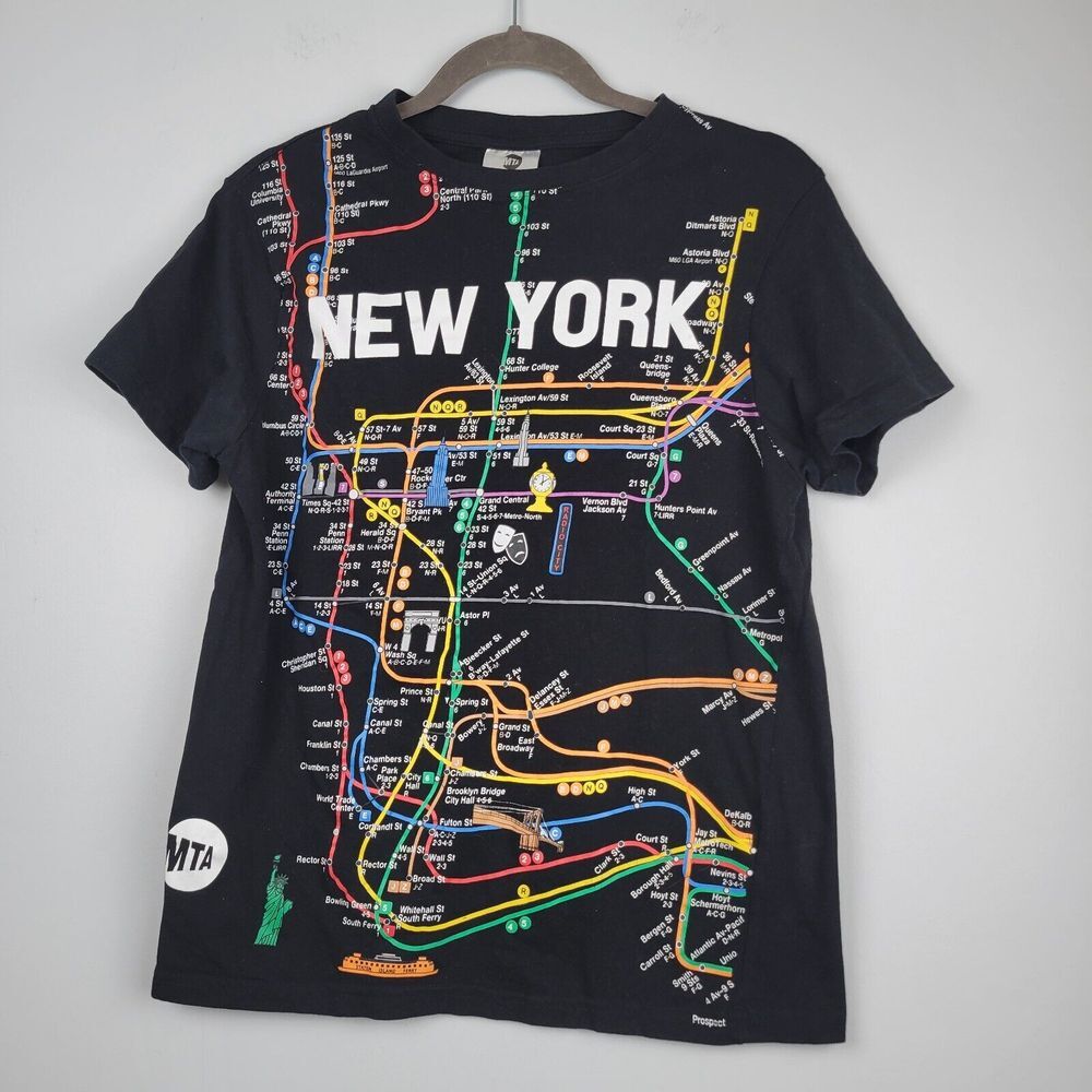 Metropolitan Transportation Authority MTA Printed T-shirt Adult‎ Sz S Subway Map
